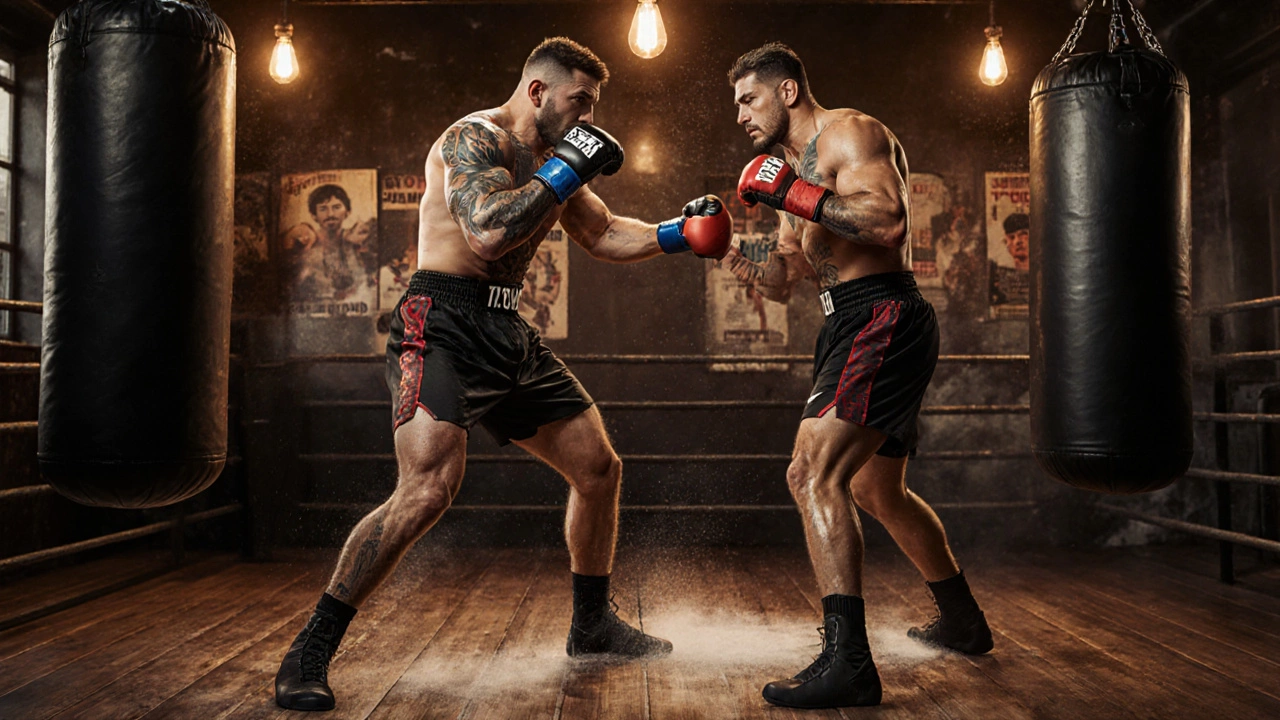 Конор МакГрегор тренируется с Майком Тайсоном и Роберто Дураном в боксёрском зале.