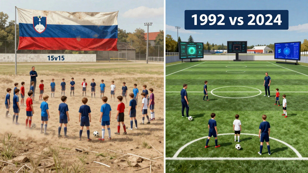 Контраст между организованной датской академией и хаотичной словенской футбольной секцией.