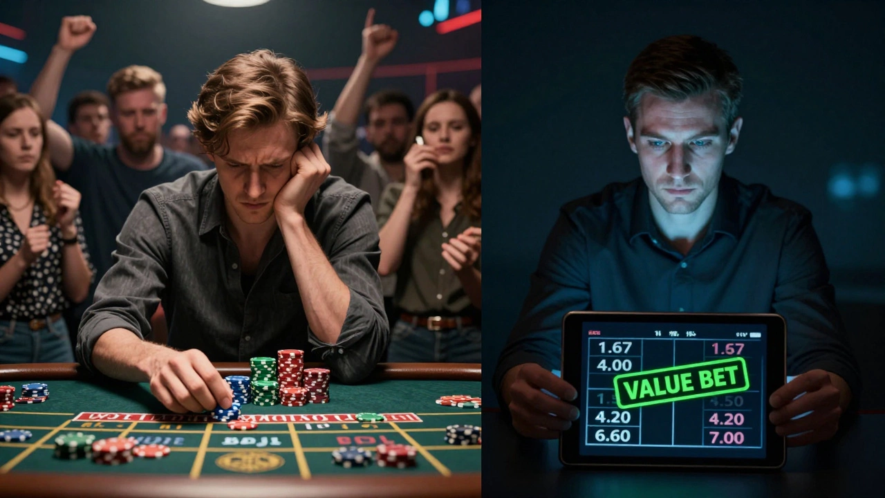 Сравнение слепой ставки на популярную команду и расчетный анализ, выделяющий выгодную ставку на команду с коэффициентом 7.00.