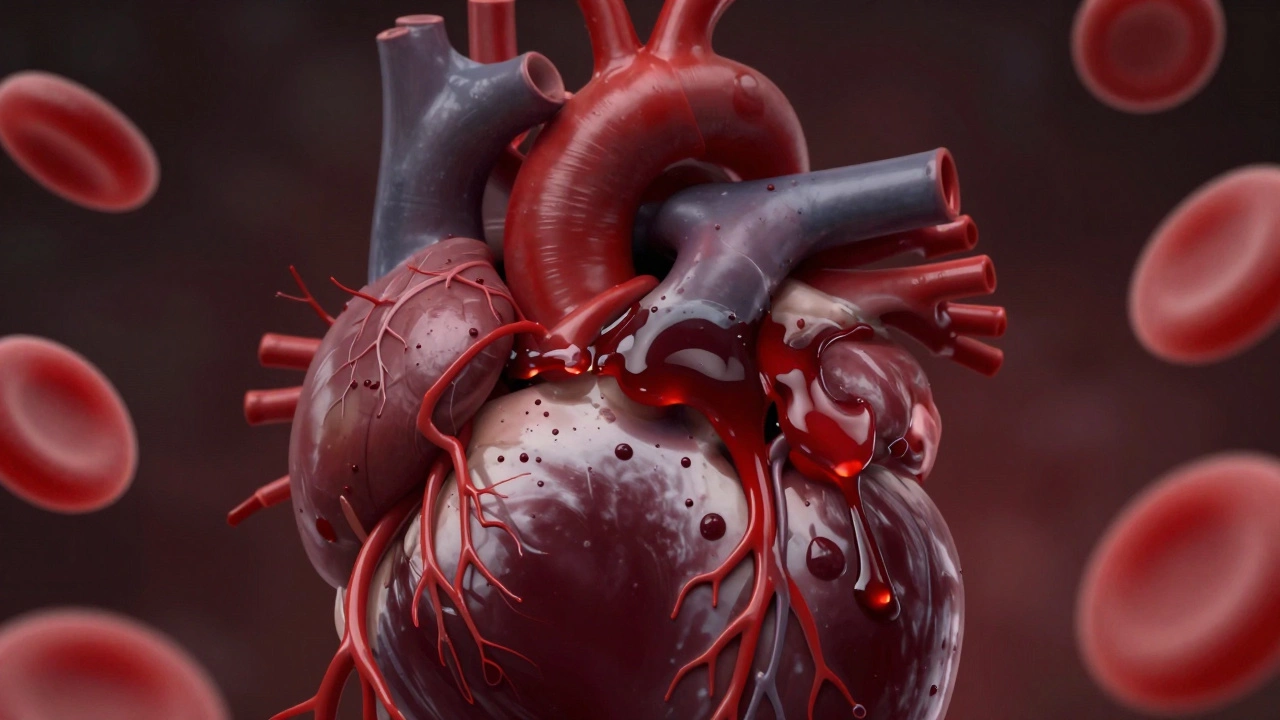 Схематичное изображение загустения крови в сосудах, иллюстрирующее риски ЭПО